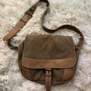 L.L Bean leather and canvas crossbody bag
